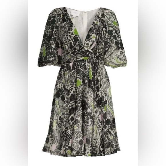 Giambattista Valli Plunging Floral Mini Chiffon Dress Size 46/US 10 NWT $3,350 - Picture 13 of 13